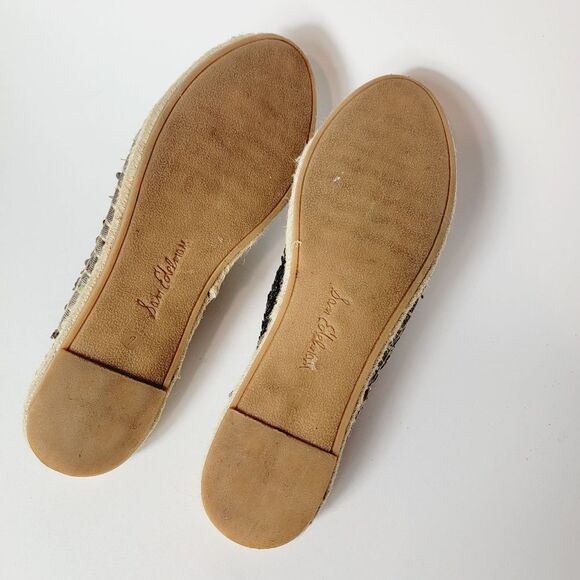 Sam Edelman Kerry Silver Sequin Mixed Media Slip On Espadrilles Mules Size 7 - Picture 9 of 10